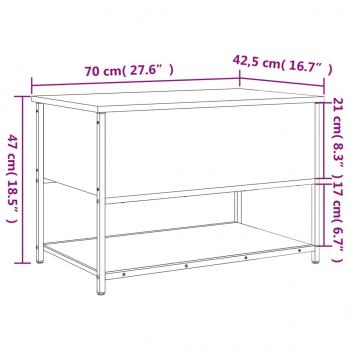 Sitzbank mit Stauraum Braun Eiche 70x42,5x47 cm Holzwerkstoff