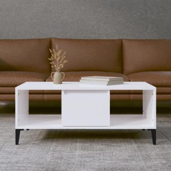 ARDEBO.de - Couchtisch Hochglanz-Weiß 90x50x36,5 cm Holzwerkstoff