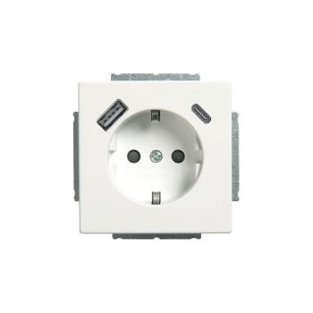 ARDEBO.de Busch-Jaeger 20 EUCB2USBAC-884 SCHUKO® USB-Steckdose, A/C future® linear, Studioweiß Matt (2CKA002011A6310)