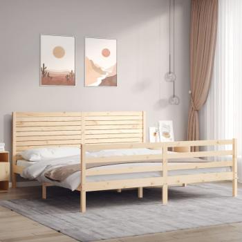 ARDEBO.de - Massivholzbett mit Kopfteil 200x200 cm
