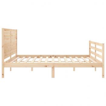 Massivholzbett mit Kopfteil 200x200 cm