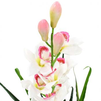 Künstliche Cymbidium Orchideenpflanze mit Topf 100 cm Grün