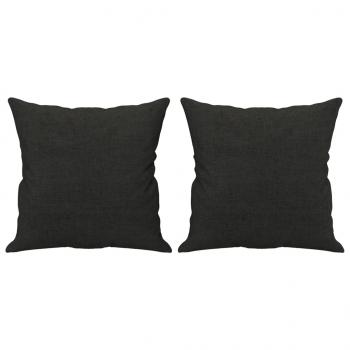 2-Sitzer-Sofa mit Zierkissen Schwarz 120 cm Stoff