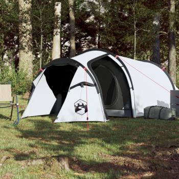 Tunnel-Campingzelt 3 Personen Weiß Dunkel Wasserdicht