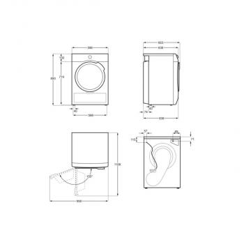 AEG TR9W80690 9kg EEK:C Wärmepumpentrockner, 60 cm breit, Knitterschutz, WLAN, Mengenautomatik, Auffrisch-Funktion, weiß