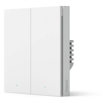 Aqara Smart Wall Switch H1 EU, With Neutral, Double Rocker, weiß (WS-EUK04)