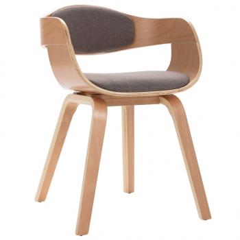 Esszimmerstühle 2 Stk. Bugholz und Taupe Stoff 