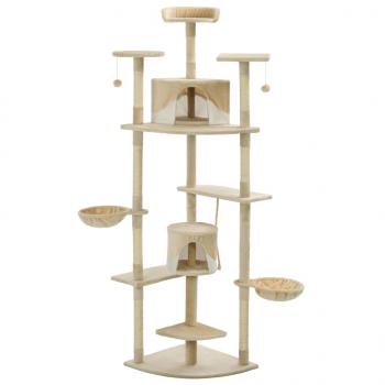 Katzen-Kratzbaum Sisal 203 cm Beige und Weiß