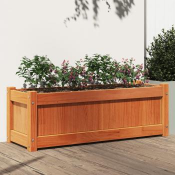 ARDEBO.de - Pflanzkübel Wachsbraun 90x31x31 cm Massivholz Kiefer