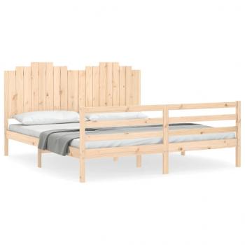 Massivholzbett mit Kopfteil