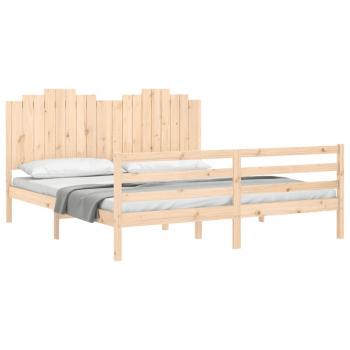 Massivholzbett mit Kopfteil