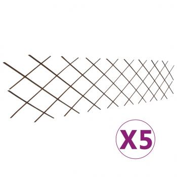 ARDEBO.de - Weidenzaun-Rankgitter 5 Stk. 180×60 cm