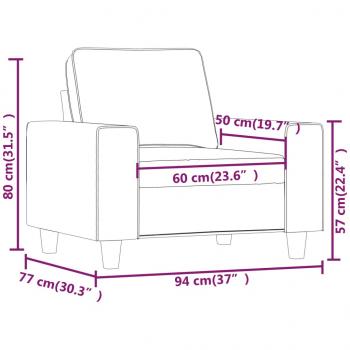Sessel Schwarz 60 cm Stoff