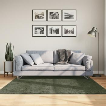 ARDEBO.de - Teppich HUARTE Kurzflor Weich und Waschbar Waldgrün 160x160 cm