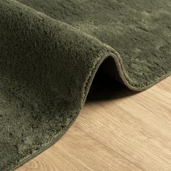 Teppich HUARTE Kurzflor Weich und Waschbar Waldgrün 160x160 cm