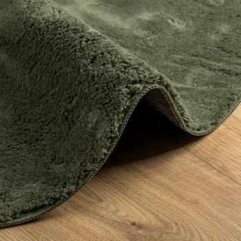 Teppich HUARTE Kurzflor Weich und Waschbar Waldgrün Ø 160 cm