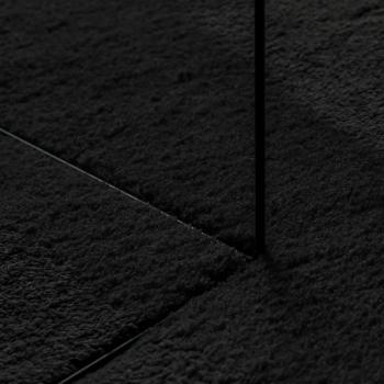 Teppich HUARTE Kurzflor Weich und Waschbar Schwarz 80x200 cm