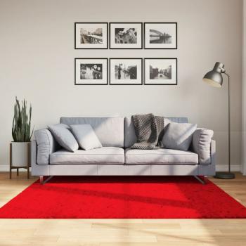 ARDEBO.de - Teppich HUARTE Kurzflor Weich und Waschbar Rot 160x160 cm