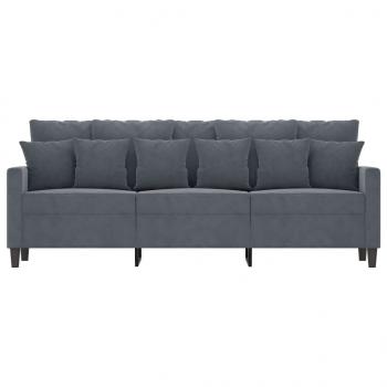 3-Sitzer-Sofa Dunkelgrau 180 cm Samt