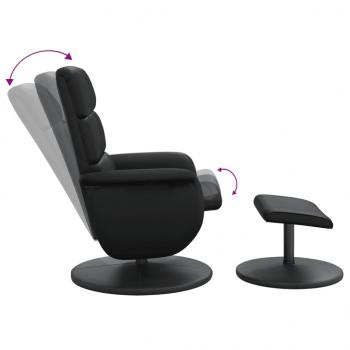 Relaxsessel mit Fußhocker Schwarz Kunstleder 