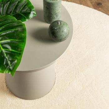 Teppich HUARTE Kurzflor Weich und Waschbar Creme Ø 200 cm