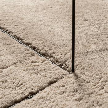 Teppich HUARTE Kurzflor Weich und Waschbar Sandfarben 160x160cm
