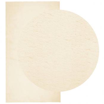 Teppich HUARTE Kurzflor Weich und Waschbar Creme 60x110 cm