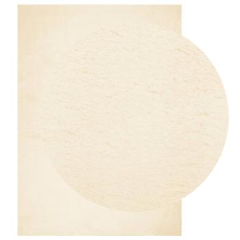 Teppich HUARTE Kurzflor Weich und Waschbar Creme 140x200 cm