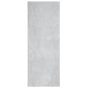 Teppich HUARTE Kurzflor Weich und Waschbar Grau 80x200 cm