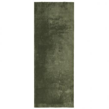 Teppich HUARTE Kurzflor Weich und Waschbar Waldgrün 80x200 cm