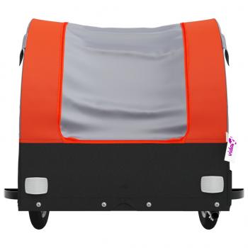 Fahrradanhänger Schwarz und Orange 30 kg Eisen