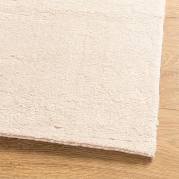 Teppich HUARTE Kurzflor Weich und Waschbar Beige 160x160 cm