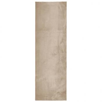 Teppich HUARTE Kurzflor Weich und Waschbar Sandfarben 80x250 cm