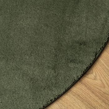 Teppich HUARTE Kurzflor Weich und Waschbar Waldgrün Ø 120 cm