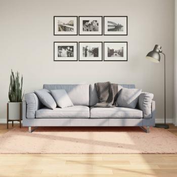 ARDEBO.de - Teppich HUARTE Kurzflor Weich und Waschbar Blassrosa 140x200 cm