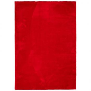 Teppich HUARTE Kurzflor Weich und Waschbar Rot 140x200 cm