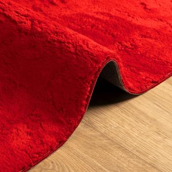 Teppich HUARTE Kurzflor Weich und Waschbar Rot 140x200 cm