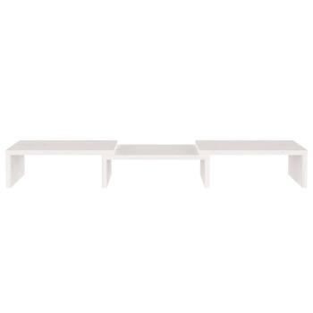 Monitorständer Weiß 60x24x10,5 cm Massivholz Kiefer