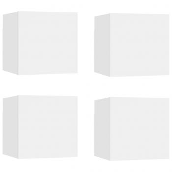 TV-Wandschränke 4 Stk. Weiß 30,5x30x30 cm