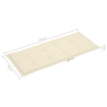 Gartenstühle 2 Stk. mit Creme Kissen Massivholz Teak