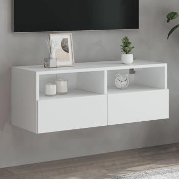 ARDEBO.de - TV-Wandschrank Weiß 80x30x30 cm Holzwerkstoff
