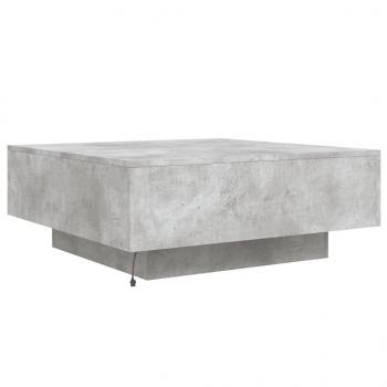 Couchtisch mit LED-Leuchten Betongrau 80x80x31 cm
