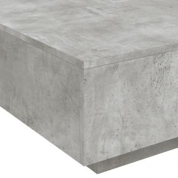 Couchtisch mit LED-Leuchten Betongrau 80x80x31 cm