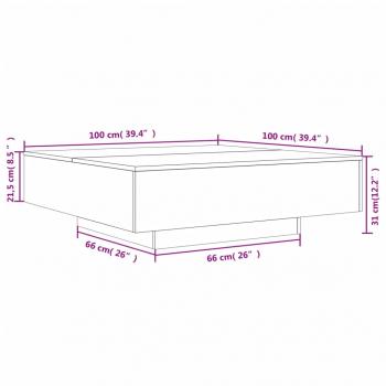 Couchtisch Betongrau 100x100x31 cm Holzwerkstoff