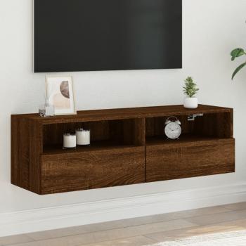 ARDEBO.de - TV-Wandschrank Braun Eiche-Optik 100x30x30 cm Holzwerkstoff