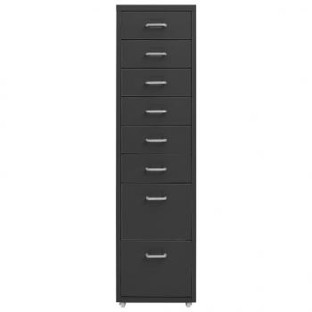 Aktenschrank mit Rollen Anthrazit 28x41x109 cm Metall