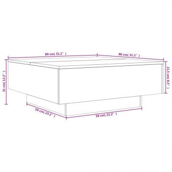 Couchtisch Grau Sonoma 80x80x31 cm Holzwerkstoff