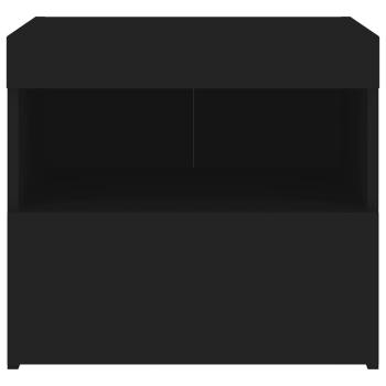 Nachttische mit LED-Leuchten 2 Stk. Schwarz 50x40x45 cm