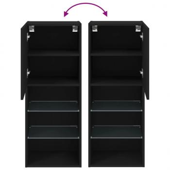 TV-Schrank mit LED-Leuchten Schwarz 40,5x30x102 cm