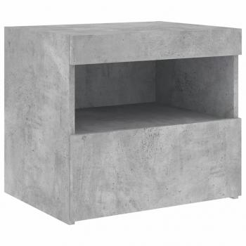 Nachttisch mit LED-Leuchten Betongrau 50x40x45 cm